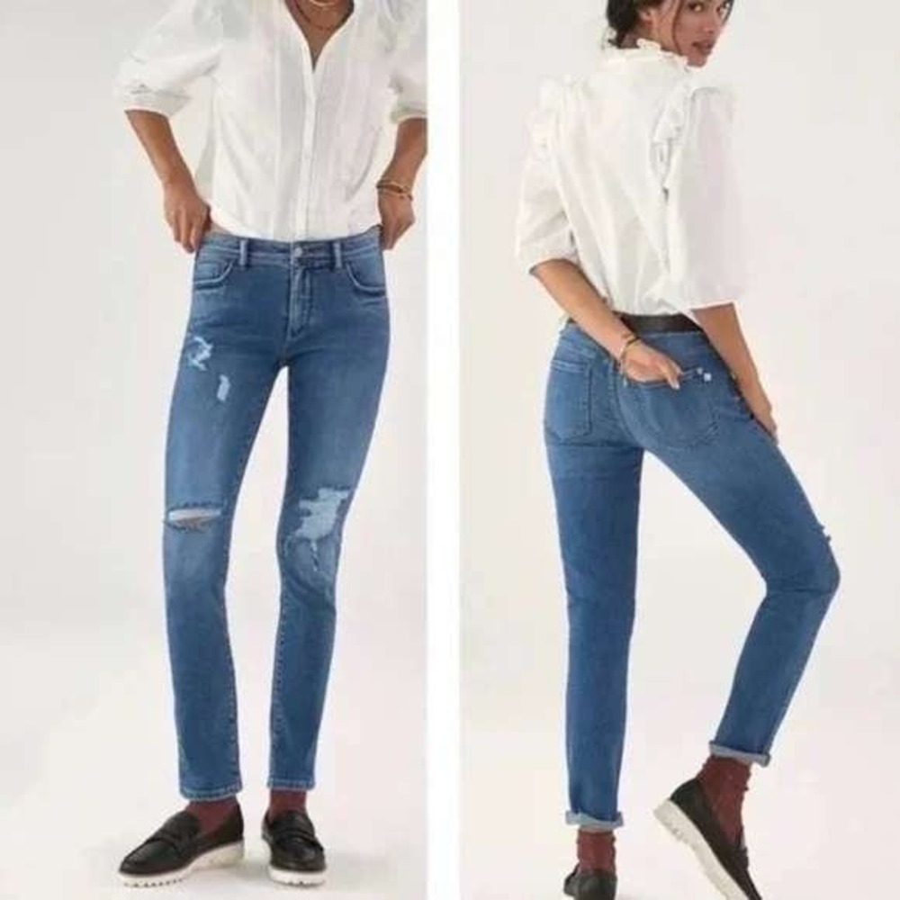 Anthropologie PILCRO and the Letterpress Boyfriend Crop Jeans Distressed Size 29